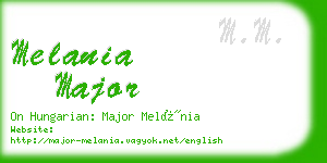 melania major business card